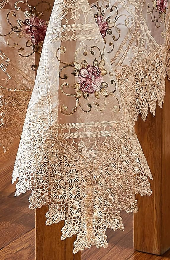 Warm Home Designs 60 Inch Round Tablecloth. Use Small Gold Tablecloth as Crochet Table Cloth, Coffee Table Cover, or Dresser Cover Linen. Rustic Table Topper for Vintage Kitchen. (VTC Linen 60)
