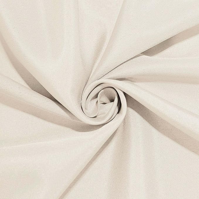Efavormart Round Tablecloth, 120 Inch Stain & Wrinkle Resistant Washable Table Cloth, Decorative Polyester Fabric Table Cover for Banquet, Wedding, Dining - Beige