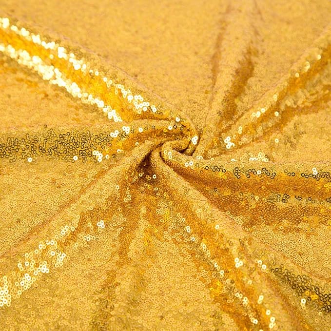 JYFLZQ Gold Sequin Backdrop Curtains 6ft x 8ft 1 Panel Glitter Photo Booth Backdrops Sparkly Photography Background Drapes for Parties Wedding Bridal Showers