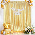 Gold Backdrop Curtains for Birthday Party: 4.8ftx8ft Sequin Background Baby Shower Curtain Drapes for Graduation Arch Backdrop