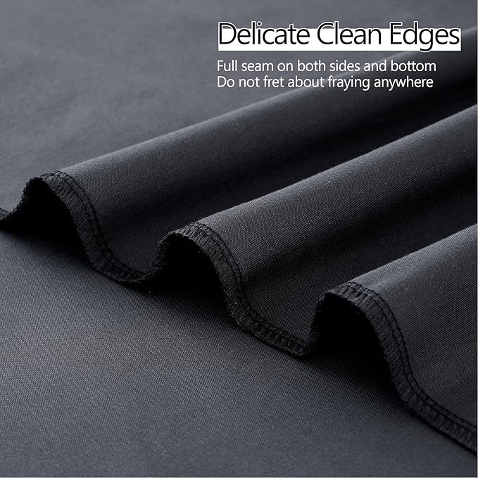 50ft x 10ft Thick Champagne Backdrop Curtains for Parties, 10 Panels 5ft x 10ft Non See Through Black Polyester Wedding Drapes Photo Backdrop for Birthday Party Graudation Photography Home Decor