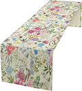 Floral Table Runner Watercolor Peony Rose Flower Kitchen Table Decoration for Indoor and Outdoor Wedding Party 13x108 Inch