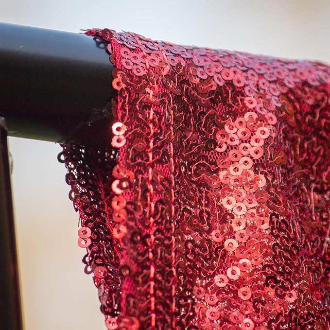 JYFLZQ Burgundy Sequin Backdrop Curtains 8ft x 8ft 1 Panel Glitter Photo Booth Backdrops Sparkly Photography Background Drapes for Parties Wedding Bridal Showers