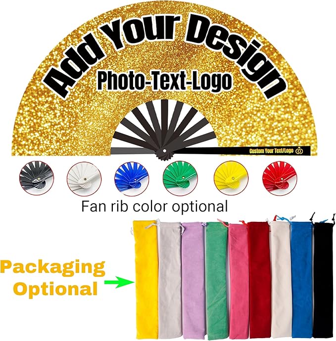 Custom Fans with Your Photo/Text - Personalized Folding Hand Fan for Line Dancing, Weddings, Parties | Decorative Gift for Women, Church Events & Dance Performances (180, 10 Inch)