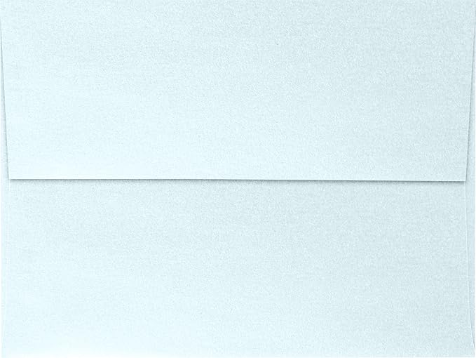 LUXPaper A7 Invitation Envelopes | Peel & Press | 5 1/4" x 7 1/4" | Aquamarine Metallic | 80lb. Text | 250 Qty