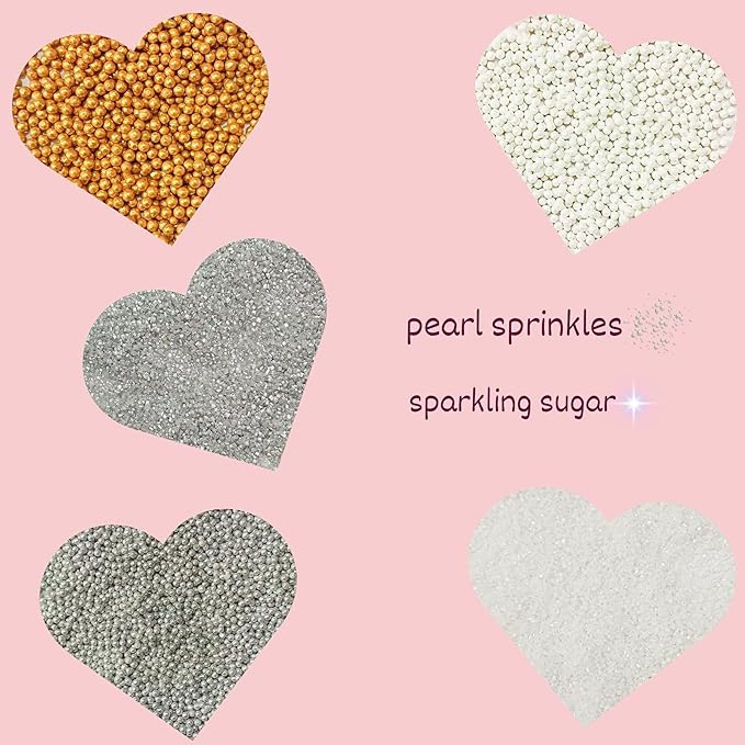 Confect Sprinkles -Metal Mania Disco Ball Sprinkle Mix – 5-Pack Assorted Edible Sprinkles with Bronze, White & Gunmetal + Sparkling White & Silver Sugar – Cake, Cupcake & Cookie Decorating – Vegan, Gluten-Free, Nut-Free, Soy-Free, Dairy-Free, Palm Oil-...