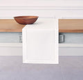 Solino Home White Table Runner 132 Inches Long - Cotton Linen Hemstitch Extra Long Table Runner 14 x 132 Inch for Fall, Autumn, Halloween, Thanksgiving, Christmas, Holiday
