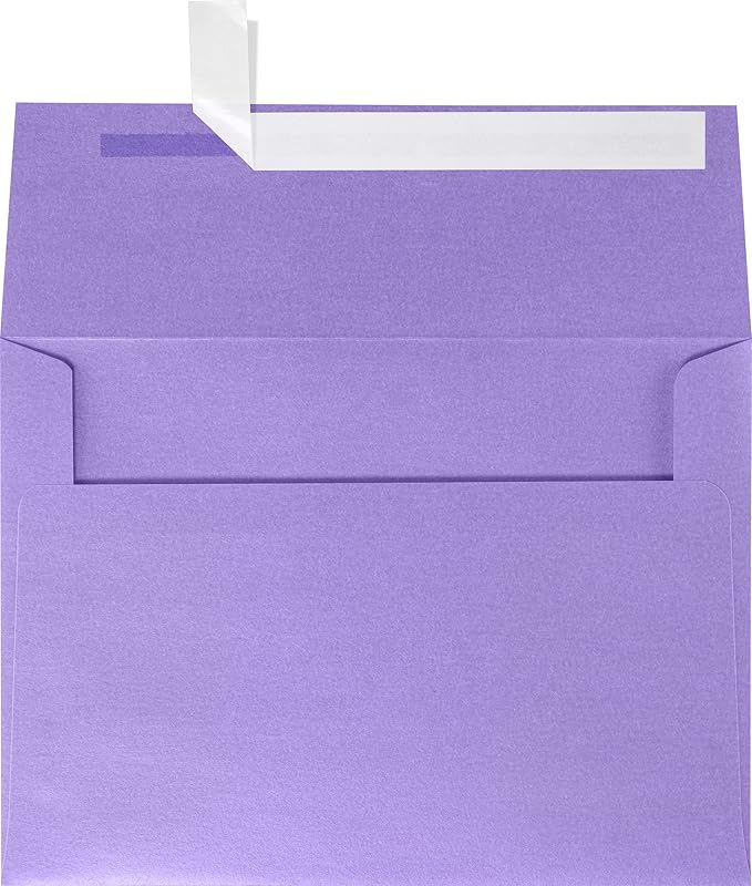 LUXPaper A7 Invitation Envelopes | Peel & Press | 5 1/4" x 7 1/4" | Amethyst Metallic | 80lb. Text | 250 Qty