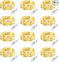Minetom 12 Pack Fairy Lights Battery Operated String Lights, 8 Modes & Timer, 7ft 20LED Waterproof Silver Wire Twinkle Lights, Firefly Starry Moon Lights for Mason Jars DIY Christmas Wedding Party