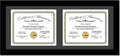 Creative Picture Frames 10X24Bk-B Black Horizontal Double Diploma Frame With 2 Opening Black Mat, Holds 2-8.5 By 11-Inch Documents With Wall Hanger