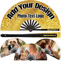 Custom Fans with Your Photo/Text - Personalized Folding Hand Fan for Line Dancing, Weddings, Parties | Decorative Gift for Women, Church Events & Dance Performances (5, 10 Inch)