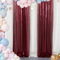ShinyBeauty Sequin Curtains 2 Panels Burgundy 2FTx8FT Sequin Photo Backdrop Burgundy Sequin Backdrop Curtain Pack of 2-190222E