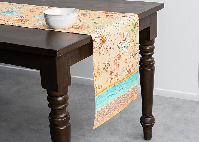 Maison d' Hermine Table Runner 100% Cotton Double Layer Table Runners 72 inches Long Decorative for Home Kitchen Dining Party Wedding Bridal Shower Spring Summer (Luxury Loft – Peach, 14.50" x 72")