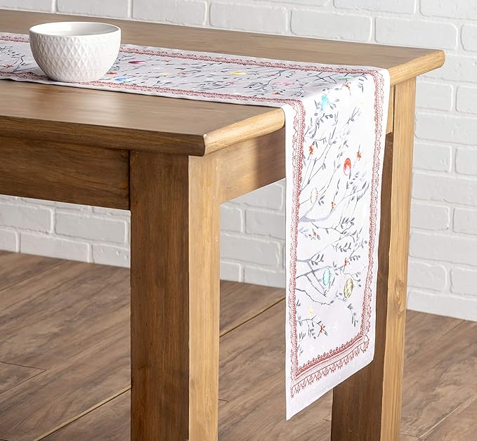 Maison d' Hermine Table Runner 100% Cotton Single Layer Table Runners 48 inches Long for Thanksgiving Christmas Decorations Home Kitchen Dining Party Wedding (Fairy Christmas, 14.5" x 48")
