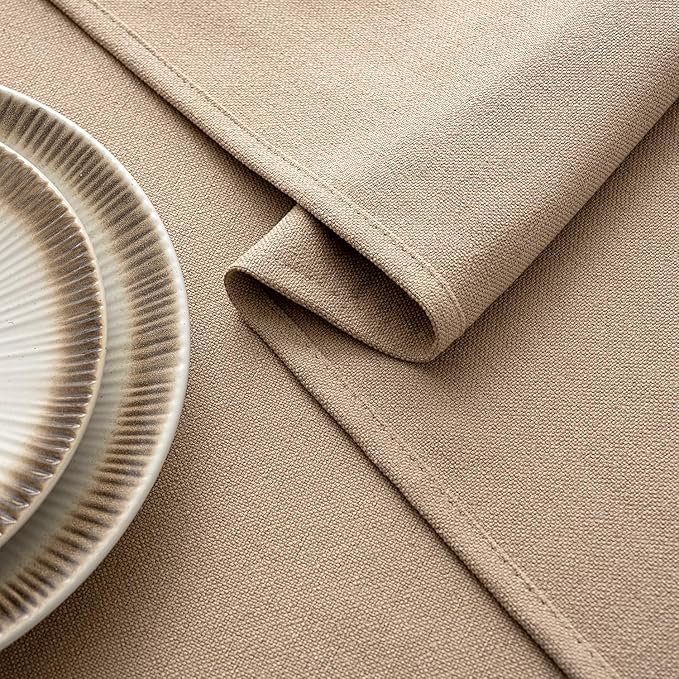 MIULEE Brown Linen Tablecloth 60x84 Inch Rectangle Table Cloth Waterproof,Stain Resistant & Wrinkle Resistant for Dining Party Wedding