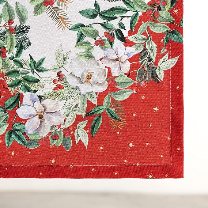 Maison d' Hermine Table Runner 100% Cotton Single Layer Table Runners 108 inches Long for Thanksgiving Christmas Decorations Home Kitchen Dining Party Wedding (Noel, 14.5" x 108")