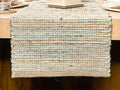 Chardin home Natural Jute Table Runner 13x72 Inch – Vintage Boho Rustic Table Decor – Handwoven Table Runner in Natural Jute and Sage Green-White – Farmhouse Dining or Console Table Accent