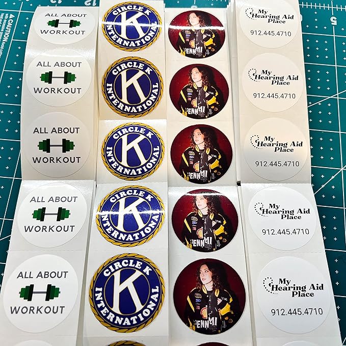 150 Custom Circle/Square BOPP Roll Labels- Personalized Stickers for Business Logo, Party, Wedding Favor, Baby Shower-Any Design Text + Image, Matte/Gloss Finish (3 Inch Square)