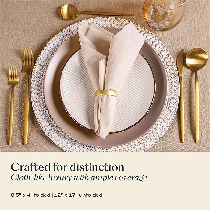 50-Pack Disposable Linen-Feel Black Napkins, 12" x 17" Cloth-Like Paper Dinner Napkins For Wedding, Bathroom, Party Or Event,