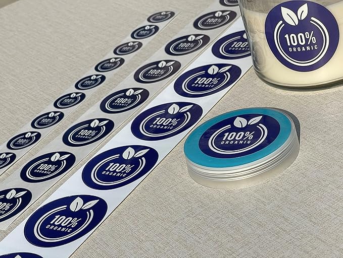 Custom Stickers Label Rolls, Build Your Own Stickers/Labels Any Design Premium Gloss BOPP Sticker, Personalized for Business Logo, Printed Sticker Labels 50+ (3 Inch Circle)