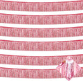 10 Pack 10 Feet Pink Foil Fringe Garland Metallic Tinsel Streamers Banner Wall Hanging Curtain Backdrop for Parade Floats, Bachelorette, Wedding, Birthday, Halloween, Christmas Party Decorations