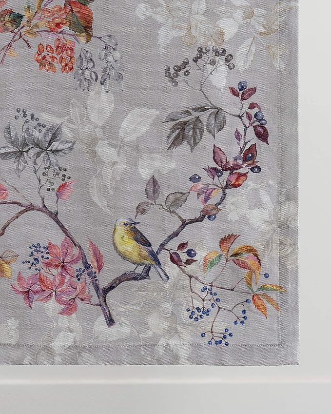 Maison d' Hermine Table Runner 100% Cotton Single Layer Table Runners 36 inches Long for Thanksgiving Christmas Decorations Home Kitchen Dining Party Wedding (Equinoxe - Grey, 14.5" x 36")