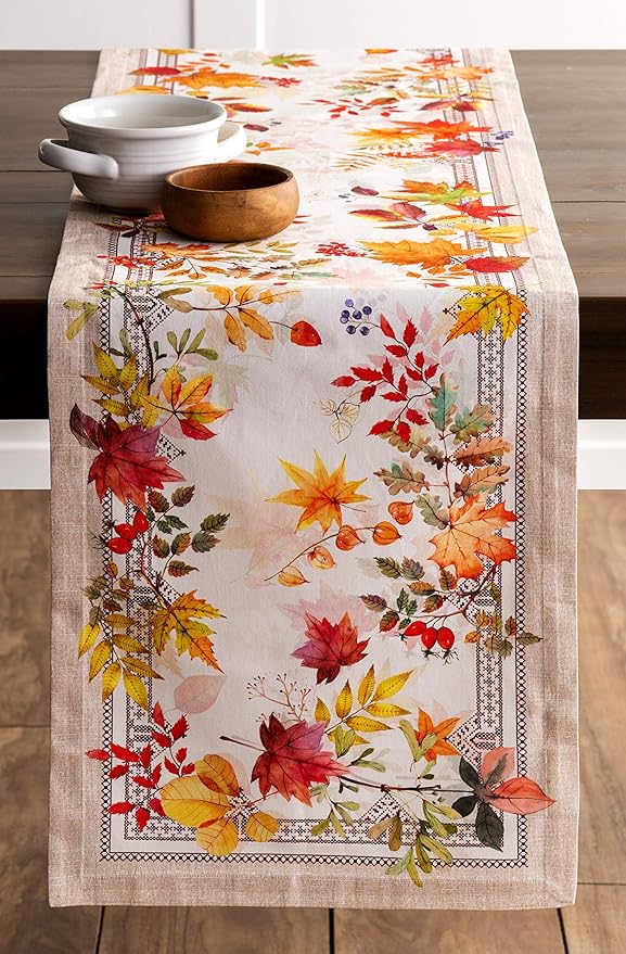 Maison d' Hermine Table Runner 100% Cotton Single Layer Table Runners 48 inches Long for Thanksgiving Christmas Decorations Home Kitchen Dining Party Wedding (Amarante, 14.5" x 48")