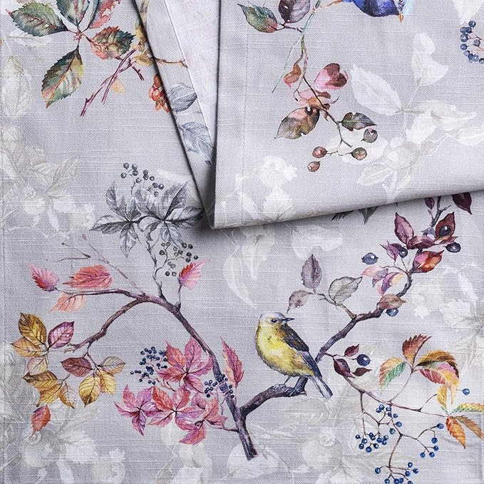 Maison d' Hermine Table Runner 100% Cotton Single Layer Table Runners 36 inches Long for Thanksgiving Christmas Decorations Home Kitchen Dining Party Wedding (Equinoxe - Grey, 14.5" x 36")