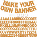 BEISHIDA 116 PCS Glitter Orange DIY Letter Banner Kit Make Your Own Banner，Including 111 Letters and Numbers 3 Rope and 9 Threading Device,Customized for Birthday Halloween Wedding Party Decor
