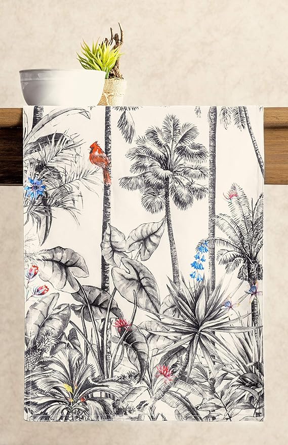 Maison d' Hermine Table Runner 100% Cotton Double Layer Table Runners 108 inches Long for Thanksgiving Christmas Decorations Home Kitchen Dining Party Wedding (Amazonia, 14.5" x 108")
