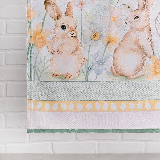 Maison d' Hermine Table Runner 100% Cotton Double Layer Table Runners 72 inches Long Decorative for Kitchen Dining Party Baby Shower Wedding Bridal Shower Spring Summer (Easter Dew , 14.50" x 72")