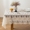Lace Embroidered Tablecloth. Rectangle Lace Vintage Tablecloth Dustproof Table Protector for Kitchen Dining Room Party Banquet Home Picnic Wedding Decoration (Creamy White 98×53 inch)