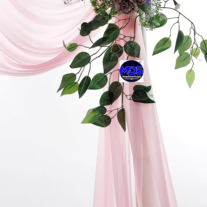 MDS Halloween Chiffon Draping Fabric - 1 Panel, 30" Wide x 50ft Long - Sheer Spooky Arbor & Canopy Drapery for Haunted House Backdrops, Party Ceilings, DIY Costumes & Themed Events - Blush Pink