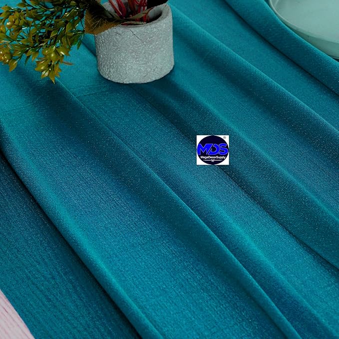 MDS 2 Pack 14ft Chiffon Table Runner 29 x 170 Inches Sheer Wedding Runner Romantic Rustic Table Runner for Wedding Decorations, Birthday Parties, Bridal Shower Party Arch Decor - Dark Teal