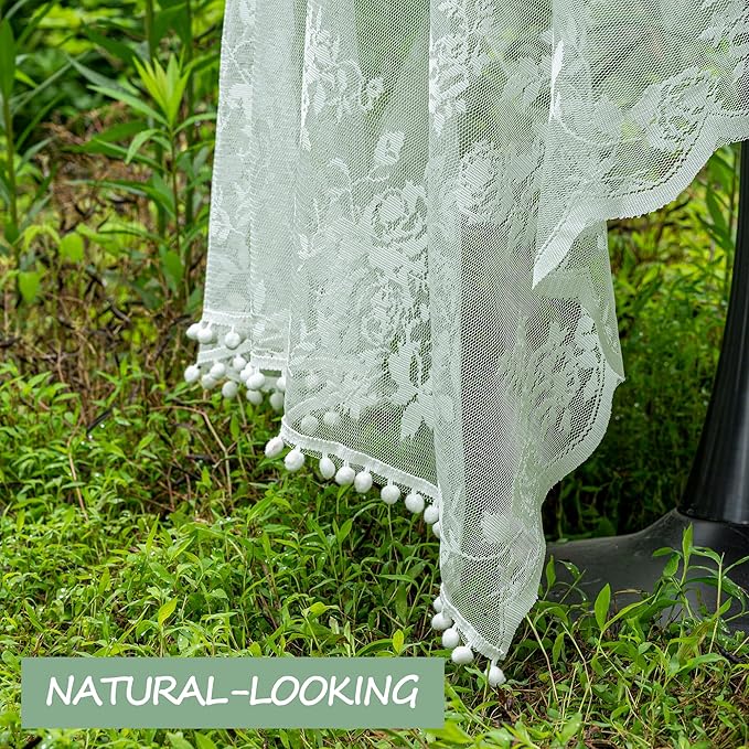 Jayla White Lace Tablecloth for Rectangular Tables, Vintage Style Wedding Table Cloths for Reception, Baby Shower, Birthday Party, Formal Dining, Dinner Parties 54 X 80 Inches