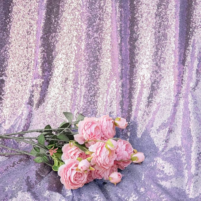 JYFLZQ Lavender Sequin Backdrop Curtains 6ft x 8ft 1 Panel Glitter Photo Booth Backdrops Sparkly Photography Background Drapes for Parties Wedding Bridal Showers