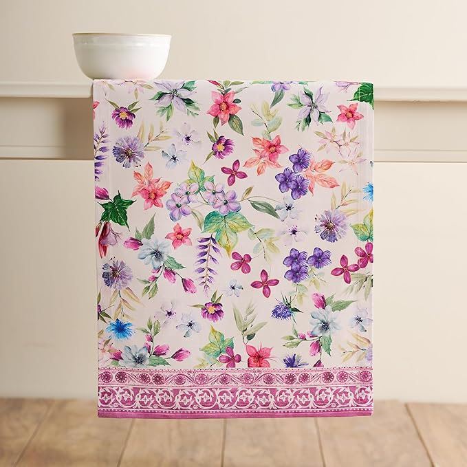 Maison d' Hermine Table Runner 100% Cotton Single Layer Table Runners 72 inches Long Decorative for Home Kitchen Dining Party Baby Shower Wedding Bridal Shower Spring Summer (Chardon, 14.50" x 72")