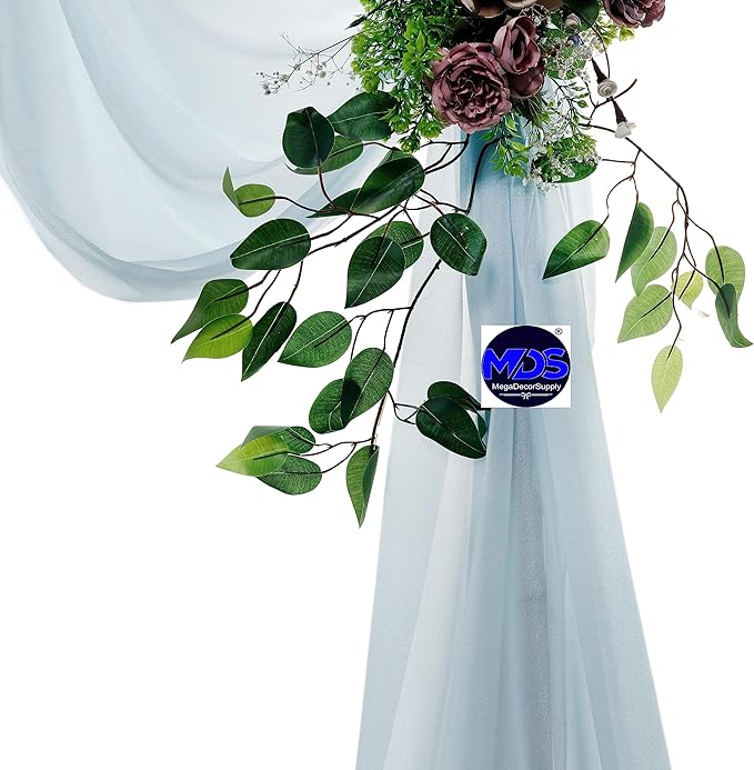 MDS Halloween Chiffon Draping Fabric - 2 Panel, 30" Wide x 30ft Long - Sheer Spooky Arbor & Canopy Drapery for Haunted House Backdrops, Party Ceilings, DIY Costumes & Themed Events - Baby Blue