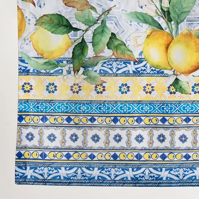 Maison d' Hermine Table Runner 100% Cotton Double Layer Table Runners 72 inches Long Decorative for Home Kitchen Dining Party Baby Shower Wedding Bridal Shower Spring Summer (Citrus, 14.50" x 72")