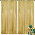Gold Sequin Backdrop Curtain 4 Pieces 2FTx8FT Glitter Photography Backdrop for Party Wedding Birthday Christmas Decorations