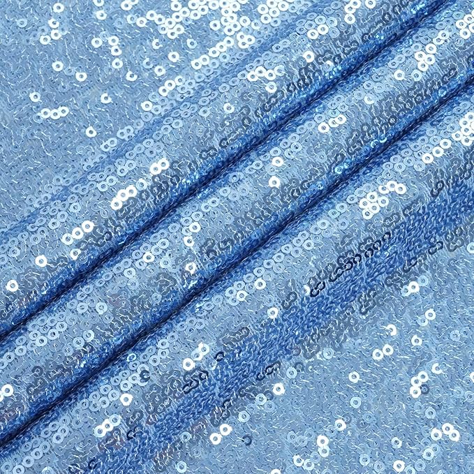 Eternal Beauty Baby Blue Sequin Backdrop, 6x6 Ft Glitter Background Curtains for Shimmer Photography Party Wedding Birthday Back Drop Decor