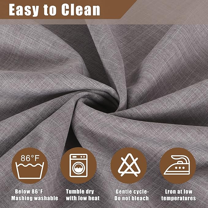 Fitable Faux Linen Tablecloths Rectangle 60 x 102 Inch - 2 Pack Neutral Table Clothes for 6 Foot Tables, Stone Flax Look Table Covers for Farmhouse, Dining, Party, Banquet, Buffet