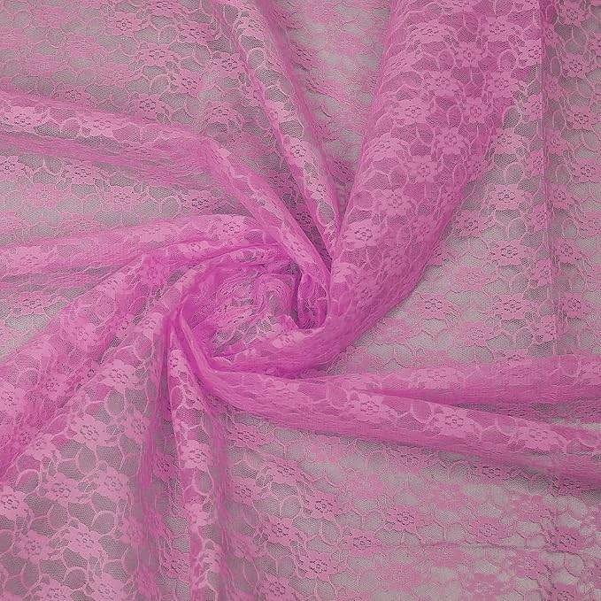 MDS Pack of 5 Wedding 12 x 108 inches Lace Table Runner for Wedding, Decorations for Birthday Parties, Banquets, Graduations, Engagements, and Runners fit Rectangle, Round Table- Dusty Pink
