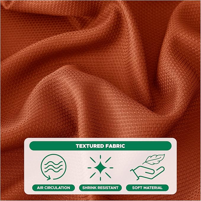 Biscaynebay Fall Tablecloth Textured Fabric Square Tablecloths 70x70 Inch, Rust Thanksgiving Autumn Harvest Water Resistant Fabric Tablecloths for Kitchen, Dining, Wedding, Parties Machine Washable