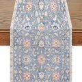 Snycler Table Runner Boho Table Runners Vintage Elegant Farmhouse Table Center Linen Decor for Home Dining Party Entrance (13x48 Inch) Blue