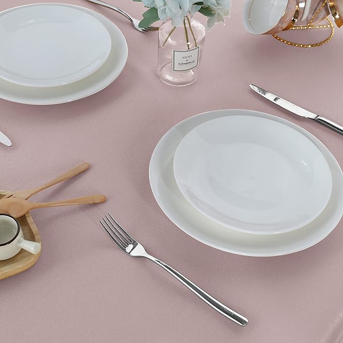 Fitable Rectangle Tablecloth Stain and Wrinkle Resistant Washable Polyester Table Cloth for Buffet Parties and Camping (60x102 inch, Blush)
