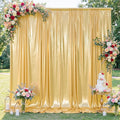 20x10FT Gold Sequin Backdrop - 4 Panels 5x10FT Wrinkle-Free Glitter Drapes for Weddings, Parties & Events