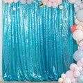 ShinyBeauty Sequin Backdrop 10x10FT Turquoise | Glitter Photo Background for Photography, Weddings, Parties, and Events | Elegant and Sparkly Aqua Shimmer Curtain