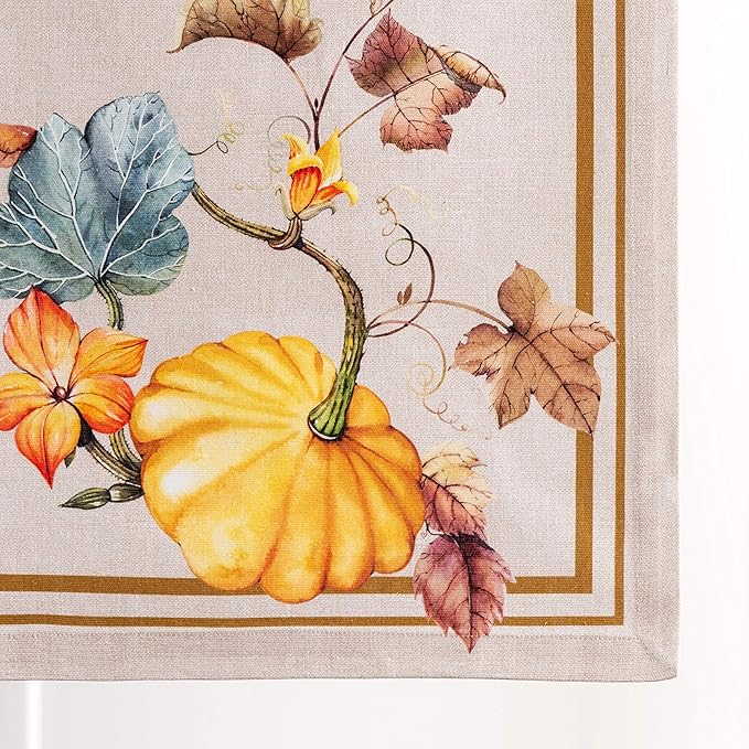 Maison d' Hermine Table Runner 100% Cotton Single Layer Table Runners 90 inches Long for Thanksgiving Christmas Decorations Home Kitchen Dining Party Wedding (Potiron, 14.5" x 90")