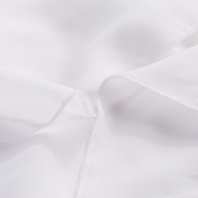 White Table Skirt for Rectangle Tables 14FT Chiffon Sheer Tablecloth for Birthday Party Sweetheart Cake Table Decoration